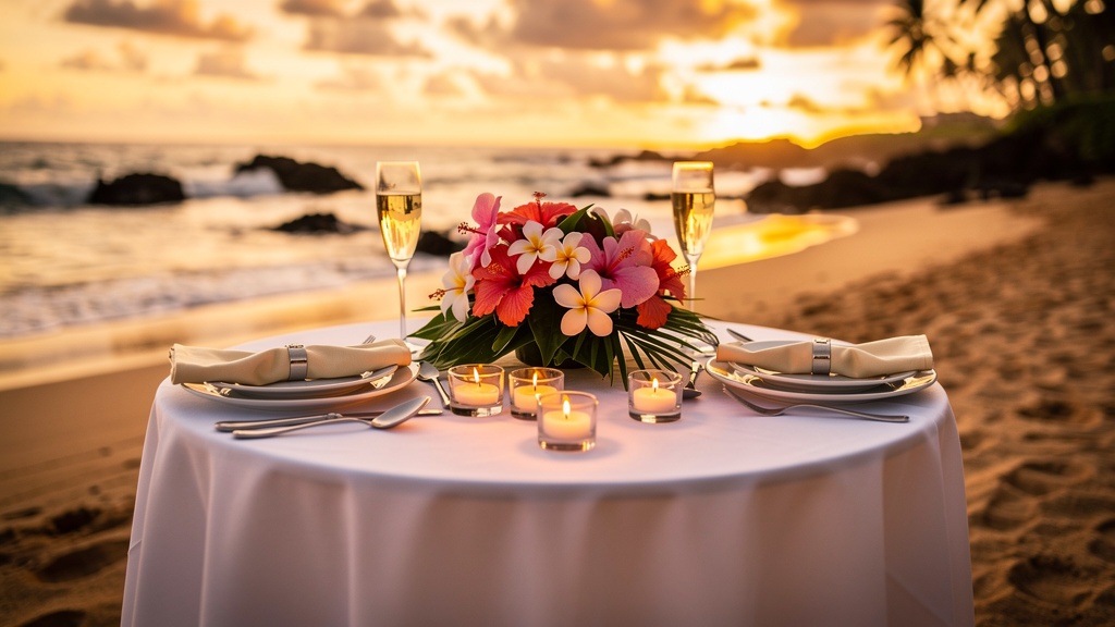 Beachfront dinner for two